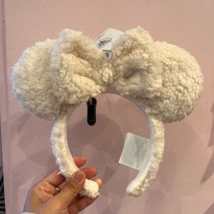 Tokyo Disney Cream Fuzzy Ear Headband NWT